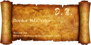 Donka Nándor névjegykártya