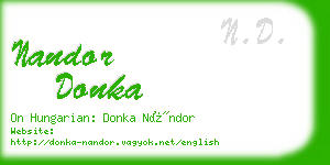 nandor donka business card